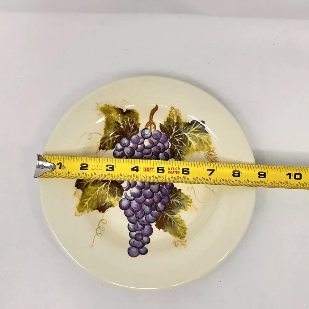 Tabletops Unlimited Cabernet Hand Painted Salad Plate Grape Tuscan Country 8.5